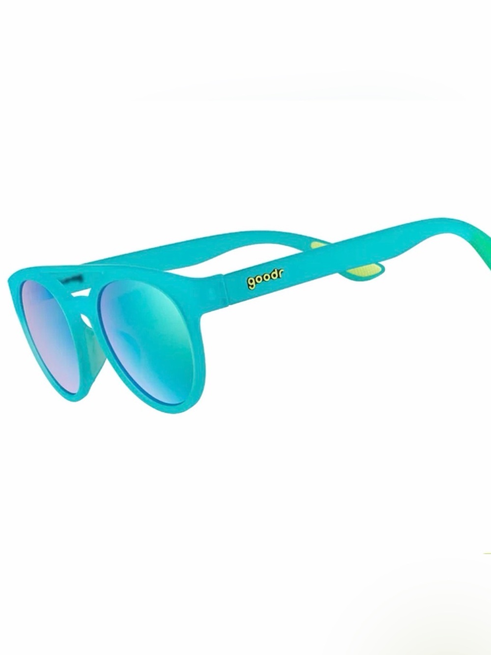 Goodr Teal Mirrored Round Sunglasses